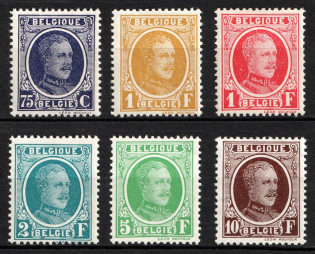 1926-27 Belgium (Sc. 185 - 190, Full Set, CV $250, MNH)