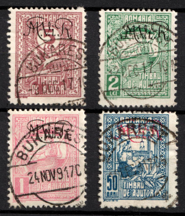 1917 Romania, German Occupation, Germany (Mi. I - IV, Full Set, Canceled, CV $100)