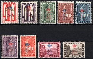 1928 Belgium, Semi-Postal Stamps (Sc. B69 - B77, Full Set, Overptints, CV $650)