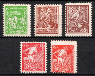 1945 Mecklenburg-Vorpommern, Soviet Russian Zone of Occupation, Germany (Mi. 23 b, 24 a, 24 b, 25 a, 25 b, Variety of Color, CV $60, MNH)
