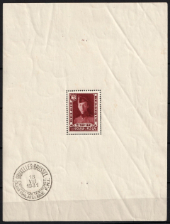 1931 Belgium, Souvenir Sheet (Sc. B106, Special Cancellation, CV $230)