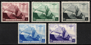 1938 Belgium (Mi. 466 - 470, Full Set, CV $30, MNH)