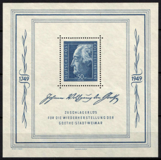 1949 Soviet Russian Zone of Occupation, Germany, Souvenir Sheet (Mi. Bl 6, CV $290, MNH)