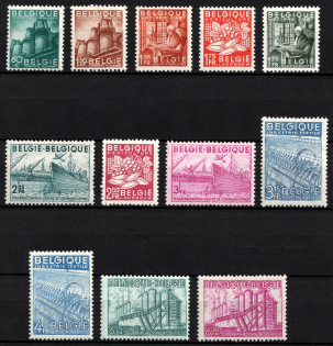 1947 Belgium (Sc. 374 - 385, Full Set, CV $70, MNH)