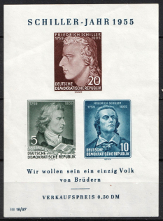 1955 German Democratic Republic, Germany, Souvenir Sheet (Mi. Bl. 12 X I, CV $30)