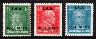 1927 Weimar Republic, Germany (Mi. 407 - 409, Full Set, CV $310, MNH)