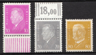 1930 Weimar Republic, Germany (Mi. 435 - 437, Full Set, CV $210, MNH)