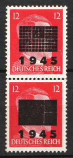 1945 12pf Netzschkau-Reichenbach (Saxony), Germany Local Post, Se-tenant (Mi. 8S, CV $40)