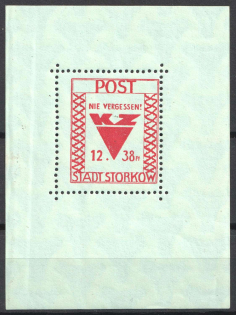 1946 Storkow (Mark), Germany Local Post, Souvenir Sheet (Mi. Bl. 2 A X, CV $70, MNH)