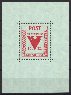 1946 Storkow (Mark), Germany Local Post, Souvenir Sheet (Mi. Bl. 2 A X, CV $30)