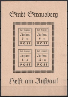 1946 Strausberg (Berlin), Germany Local Post, Souvenir Sheet (Mi. Bl. 2 II, CV $70)