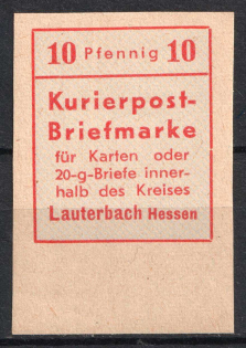 1945 Lauterbach (Hesse), Germany Local Post (Mi. 1 U, Unofficial Issue, Full Set, CV $170, MNH)