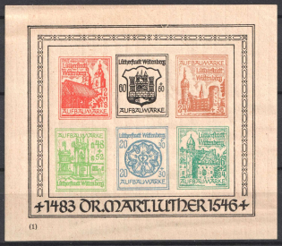 1946 Wittenberg-Lutherstadt, Germany Local Post, Souvenir Sheet (Mi. Bl. III, Unofficial Issue, CV $170, MNH)