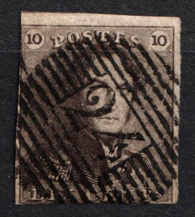 1849 10c Belgium (Sc. 1, Canceled, CV $100)