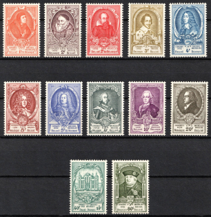 1952 Belgium (Mi. 929 - 940, Full Set, CV $380, MNH)