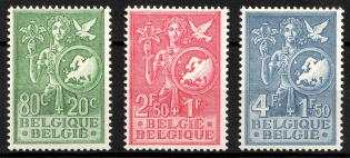 1953 Belgium (Sc. B544 - B546, Full Set, CV $80, MNH)