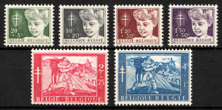 1954 Belgium (Sc. B567 - B571, Full Set, CV $40, MNH)
