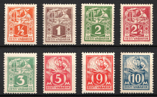 1922-24 Estonia (Mi. 32 A - 39 A, Full Set, CV $70)