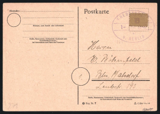 1945 (1 Oct) Fredersdorf (Berlin), Germany Local Post, Postcard