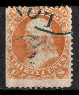 1861-62 3c United States (Sc. 71, Canceled, CV $250)