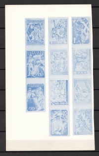 Germany Latvian Legion WWII Silk Paper Sheet (UNIQUE Project Probe, Blue, MNH)