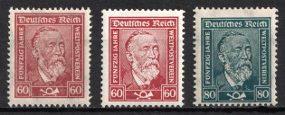 1924-28 Weimar Republic, Germany (Mi. 362 x, 362 y, 363 x, Full Set, CV $60)