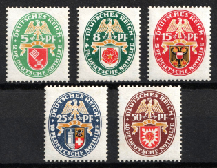 1929 Weimar Republic, Germany (Mi. 430 - 434, Full Set, CV $100)
