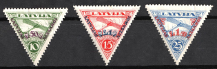 1931 Latvia, Airmail (Mi. 190 A - 192 A, Full Set, CV $70)