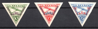 1931 Latvia, Airmail (Mi. 190 B - 192 B, Full Set, CV $70)