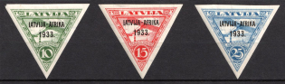 1933 Latvia, Airmail (Mi. 220 - 222, Signed, CV $290)