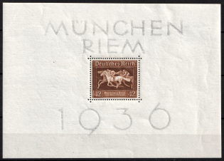 1936 Third Reich, Germany, Souvenir Sheet (Mi. Bl. 4 X, CV $40, MNH)