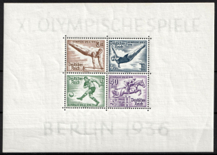 1936 Third Reich, Germany, Souvenir Sheet (Mi. Bl. 5 X, CV $170, MNH)