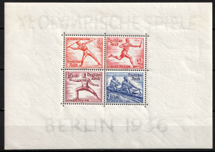 1936 Third Reich, Germany, Souvenir Sheet (Mi. Bl. 6 X, CV $170, MNH)