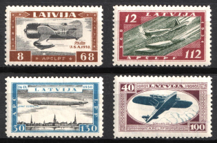 1933 Latvia, Airmail (Mi. 228 A - 231 A, Full Set, CV $330)