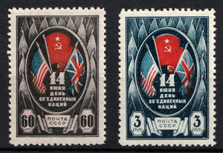 1944 The Day of the United Nations, Soviet Union, USSR (Full Set, MNH)