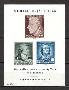 1955 German Democratic Republic GDR Block Sheet (CV $30, MNH)