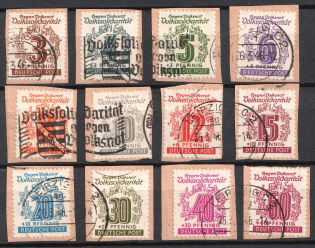 1946 West Saxony, Soviet Russian Zone of Occupation, Germany (Mi. 138 - 149, Full Set on pieces, Canceled, CV $70)