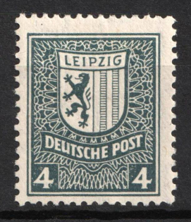 1946 4pf West Saxony, Soviet Russian Zone of Occupation, Germany (Mi.151 X, CV $120)