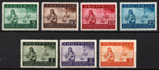 1944 Albania, German Occupation, Germany (Mi. 15 - 21, Full Set, CV $100, MNH)