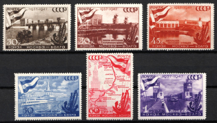 1947 10th Anniversary of the Moscow-Volga Canal, Soviet Union, USSR (Full Set, MNH)