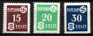 1941 Estonia, German Occupation, Germany (Mi. 1 x - 3 x, Full Set, CV $70, MNH)