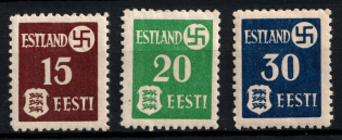 1941 Estonia, German Occupation, Germany (Mi. 1 y - 3 y, Full Set, CV $70, MNH)