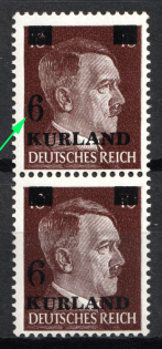 1945 6pf on 10pf Kurland, German Occupation, Germany, Pair (Mi. 2 vz II, Thin '6', CV $110, MNH)