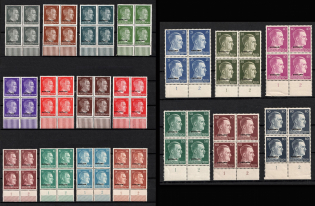 1941-43 German Occupation of Ostland, Germany, Blocks of Four (Mi. 1 - 18, Sheet Inscriptions, MNH)