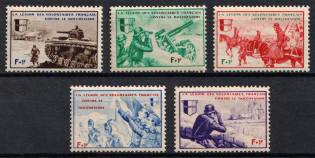 1942 French Legion, Germany (Mi. VI - X, Full Set, CV $50, MNH)