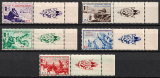 1942 French Legion, Germany (Mi. VI Zf - X Zf, Coupons, Margins, Full Set, CV $90, MNH)