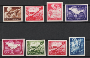 1943 Indian Legion, Germany (Mi. I B - II B, IV B - VI B, VIII B - X B, CV $60)