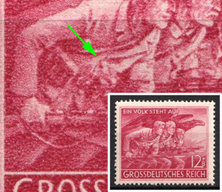 1945 Third Reich, Germany (Mi. 908 X, White Fleck under Shoulder of Left Man, Full Set, CV $110, MNH)