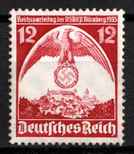 1935 Third Reich, Germany (Mi. 587 Y, CV $780, MNH)