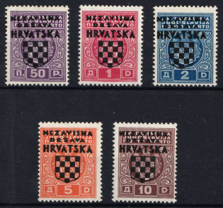 1941 Croatia, NDH (Mi. 1 - 5, Full Set, CV $50, MNH)